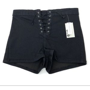 Topshop Joni Moto Black Shorts Size S